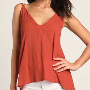 Lulus Adrift Rust Orange Tank Top - Size S